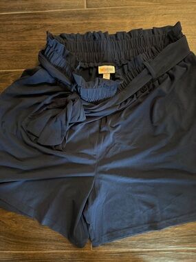 LuLaRoe Navy Paperbag Waist Tie-Front Shorts